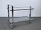 Mid-Century Italian Chromed Steel and Crystal Glass Bar Cart, 1970s, Image 9