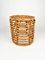 Bamboo & Wicker Round Pouf Stool by Franco Albini, Italy, 1960s 3