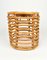 Bamboo & Wicker Round Pouf Stool by Franco Albini, Italy, 1960s 4