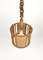 Mid-Century French Riviera Rattan & Wicker Pendent, Italy, 1960s 8