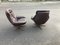 Mid-Century Danish Lotus Leather Lounge Chairs by H W Klein for Bramin, 1960s, Set of 2 3
