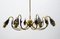 Italian Ten-Light Sputnik Chandelier in Brass and Glass, 1950s 8