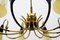 Italian Ten-Light Sputnik Chandelier in Brass and Glass, 1950s 13