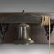 Antique English Georgian Bronze, Oak & Pine Mounted School Bell, 1800s 7