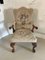 Antique Carved Mahogany Library Chair, Image 1