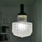 Small Mid-Century Modern Black and Clear Glass Hanging Lamp 10