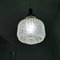 Small Mid-Century Modern Black and Clear Glass Hanging Lamp 8