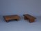 Niedriger Vintage Vintage Holztisch, 2er Set 1