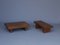 Vintage Rustic Wooden Low Table, Set of 2 1