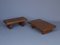 Vintage Rustic Wooden Low Table, Set of 2, Image 9