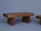 Vintage Rustic Wooden Low Table, Set of 2, Image 8