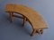 Vintage Curved Pine Bench, France, 1970s 5