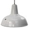 Vintage Dutch Industrial Gray Enamel Pendant Lamp by Industria Rotterdam, Image 1