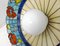 Large Stained Glass Suspension LAmp with Opaline Globe & Marine Decor 8