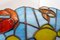 Large Stained Glass Suspension LAmp with Opaline Globe & Marine Decor 2