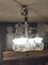 Lámpara de araña vintage de metal y vidrio opalino, años 70, Imagen 18