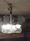 Lámpara de araña vintage de metal y vidrio opalino, años 70, Imagen 23