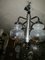 Lámpara de araña vintage de metal y vidrio opalino, años 70, Imagen 10