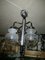 Lámpara de araña vintage de metal y vidrio opalino, años 70, Imagen 3