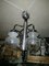 Lámpara de araña vintage de metal y vidrio opalino, años 70, Imagen 6