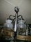 Lámpara de araña vintage de metal y vidrio opalino, años 70, Imagen 4