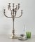 Extra Large Mid-Century Hotel Candleholder in Silver-Plated Bronze from WMF Germany 2