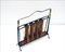 Mid-Century Foldable Magazine Rack in Wood and Brass 6