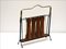 Mid-Century Foldable Magazine Rack in Wood and Brass 2