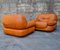 Mid-Century Leather Sapporo Armchairs from Mobil Girgi, Italy, 1970s, Set of 2 5