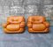 Mid-Century Leather Sapporo Armchairs from Mobil Girgi, Italy, 1970s, Set of 2 6