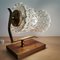 Mid-Century Modern Crystal Glass & Wood Wall Lamp, 1960s 6