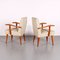 Mid-Century Oak & Upholstery Armchairs, Set of 2 2