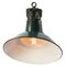 Lampe à Suspension Asymétrique Vintage Industrielle en Émail Vert par Sammode, France 4