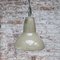 Vintage Industrial Beige Metal & Clear Striped Glass Pendant Lamp from Holophane Paris, Image 6