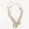 Peacock Feather Necklace in Silver Plated Metal by Oscar De La Renta 1