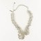 Pfauenfeder Halskette aus Versilbertem Metall von Oscar De La Renta 1