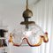 Lámpara de techo abatible italiana grande de cristal de Murano, años 60, Imagen 8