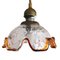 Lámpara de techo abatible italiana grande de cristal de Murano, años 60, Imagen 6