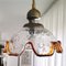 Lámpara de techo abatible italiana grande de cristal de Murano, años 60, Imagen 11