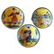 Italian Hand-Painted Ceramic Wall Plates from Deruta, Set of 3 1