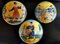 Italian Hand-Painted Ceramic Wall Plates from Deruta, Set of 3 2