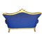 Antique Louis XV Blue Sofa with Gilt Gold 3