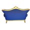 Antique Louis XV Blue Sofa with Gilt Gold, Image 3