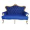 Antique Louis XV Blue Sofa with Gilt Gold 6