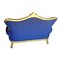 Antique Louis XV Blue Sofa with Gilt Gold 7