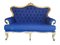 Antikes blaues Louis XV Sofa mit vergoldetem Gold 8