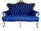 Antique Louis XV Blue Sofa with Gilt Gold 5
