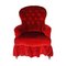 Antikes Einsitzer Sofa aus Rotem Samt 2