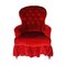 Antique Red Velvet One Seater Sofa 2