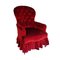 Antique Red Velvet One Seater Sofa 3